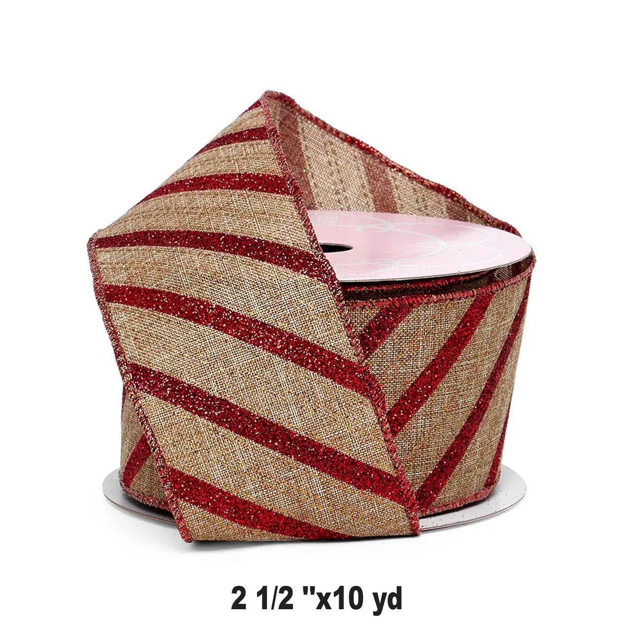 1 Roll Traditional Satin Christmas Ribbon 2.5" x 10 Yards Festive Holiday Ribbon